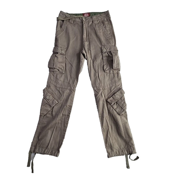 Matchstick Match Cargo Pants Men's W32xL30 Army Green Eight Pockets Drawstring - Picture 1 of 16